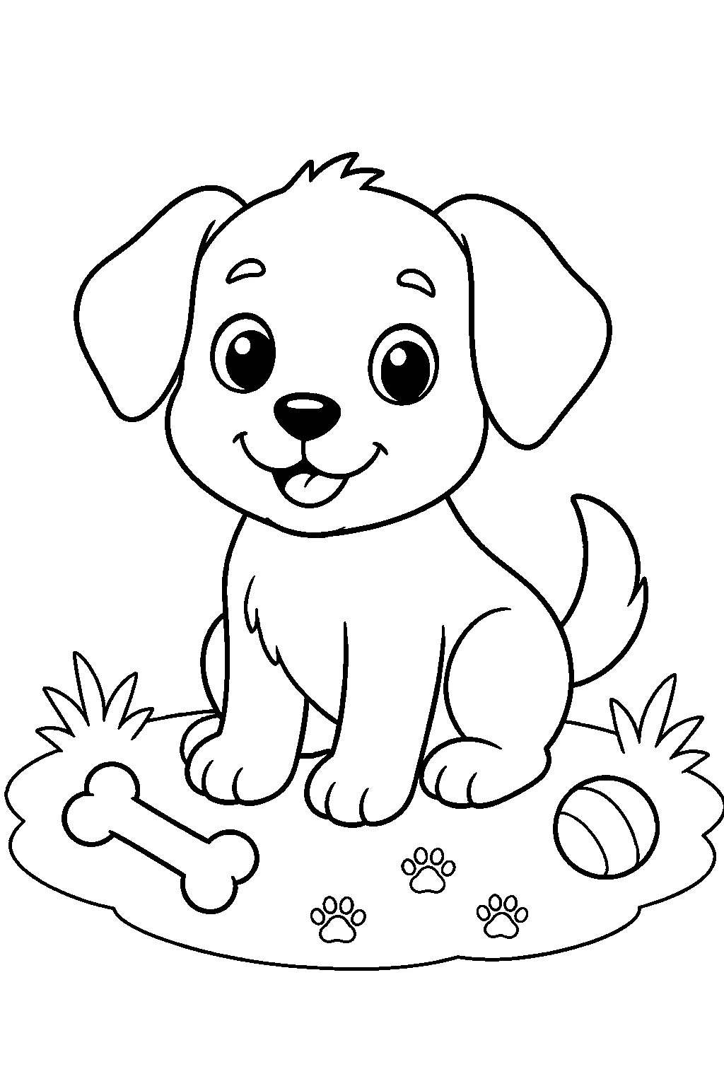 Cachorrito sencillo para colorear