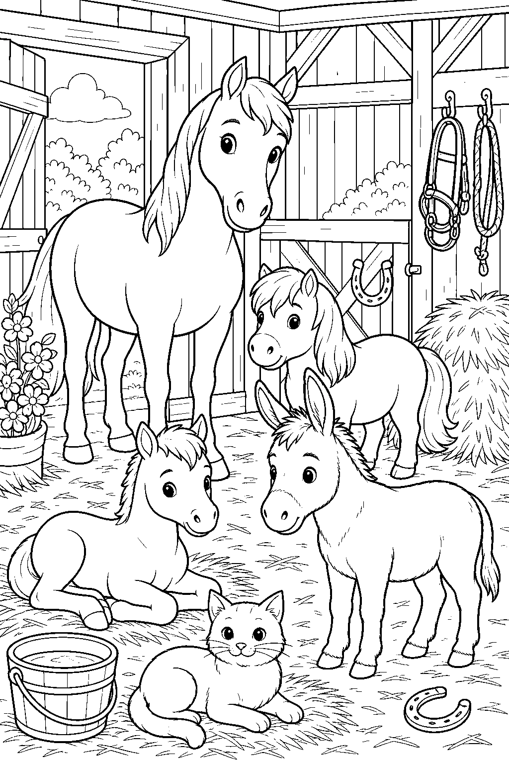 Animali da stalla da colorare