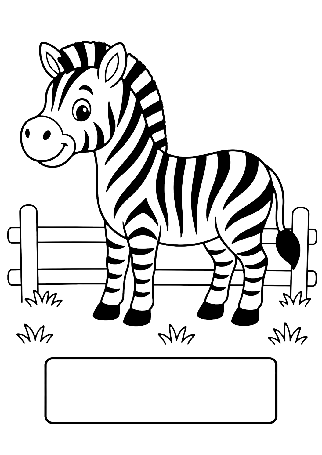 Coloriage zèbre avec étiquette de nom