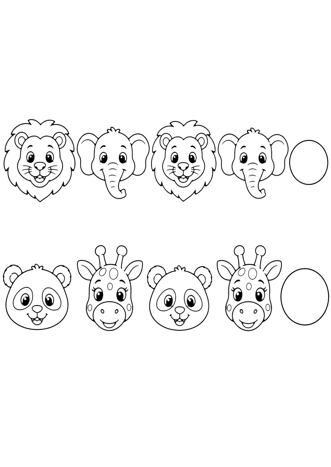 zoo animal pattern worksheet coloring page with a simple printable zoo worksheet activity for kids