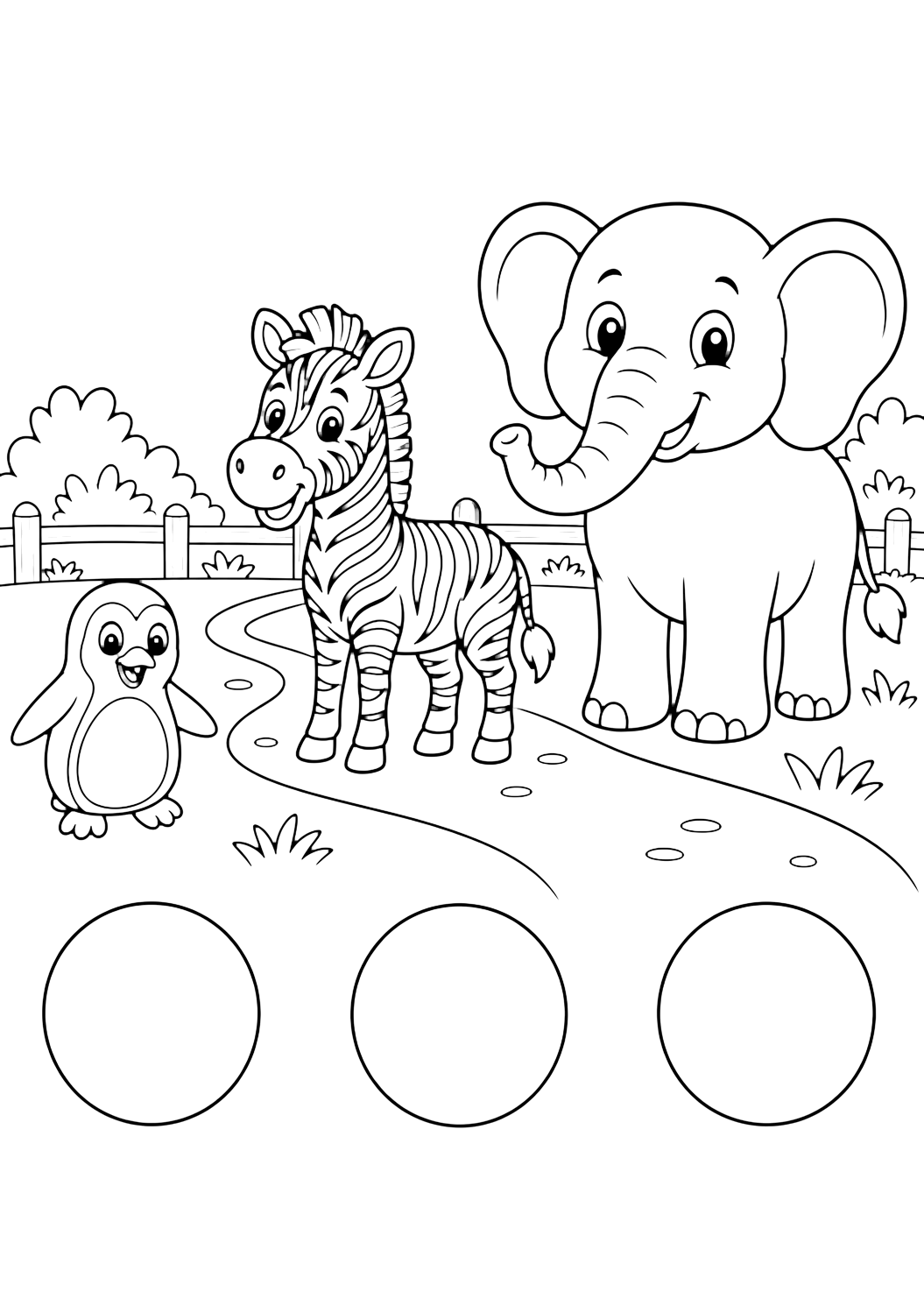 Zoo hayvan boyutları çalışma sayfası boyama