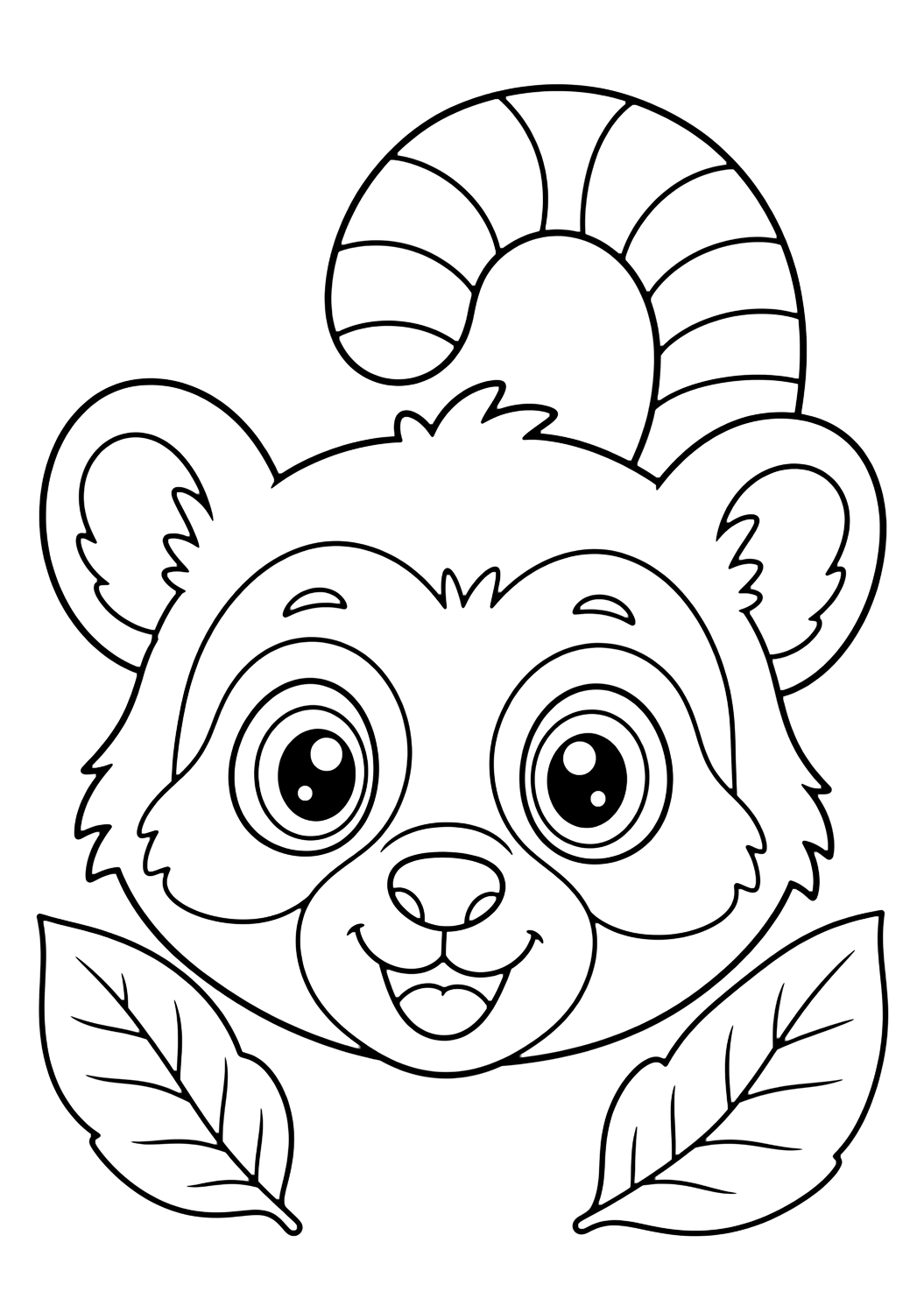 Coloriage visage de lémurien du zoo