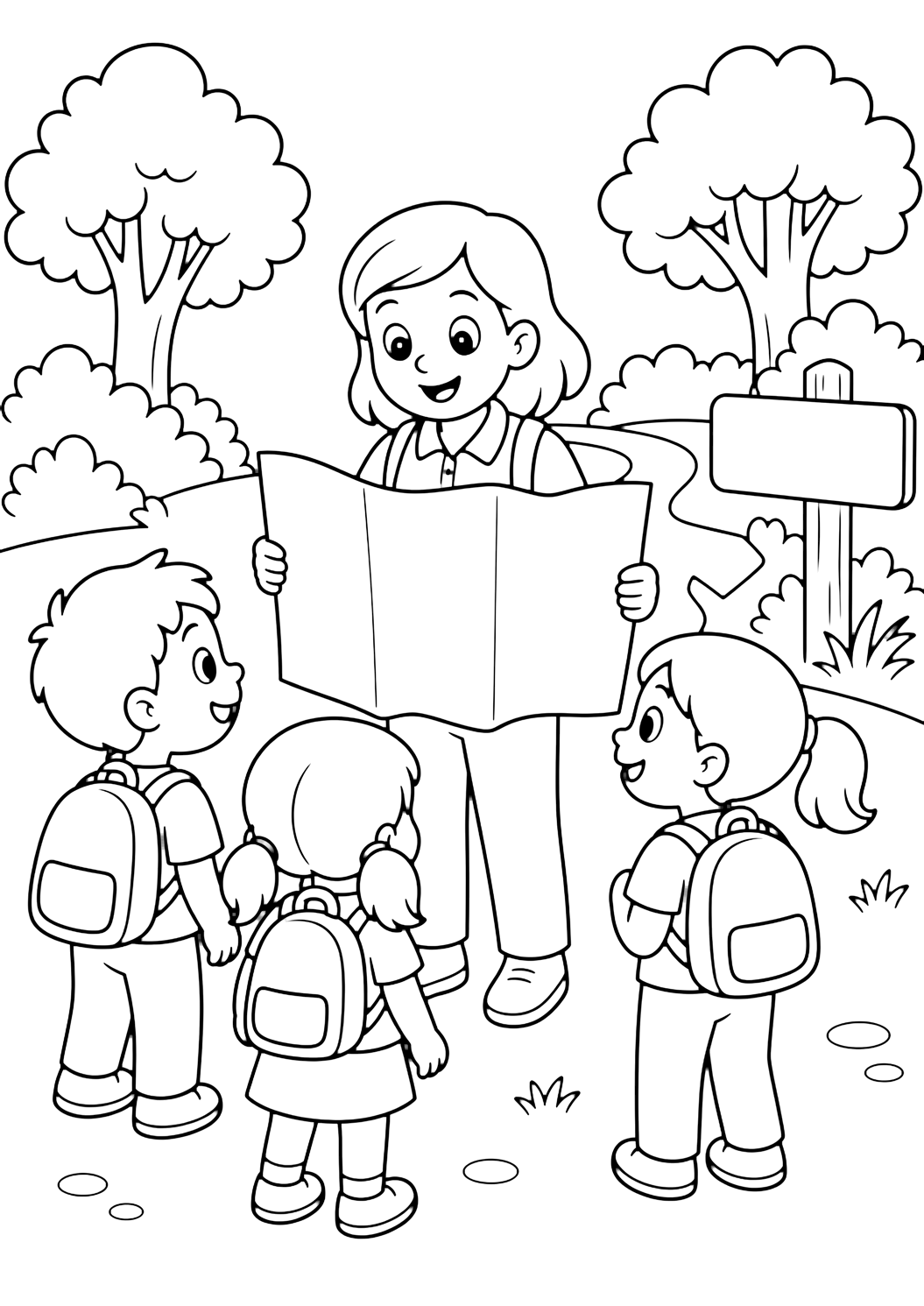 Coloriage carte du zoo en sortie