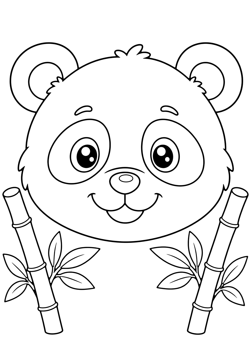 Coloriage visage de panda du zoo