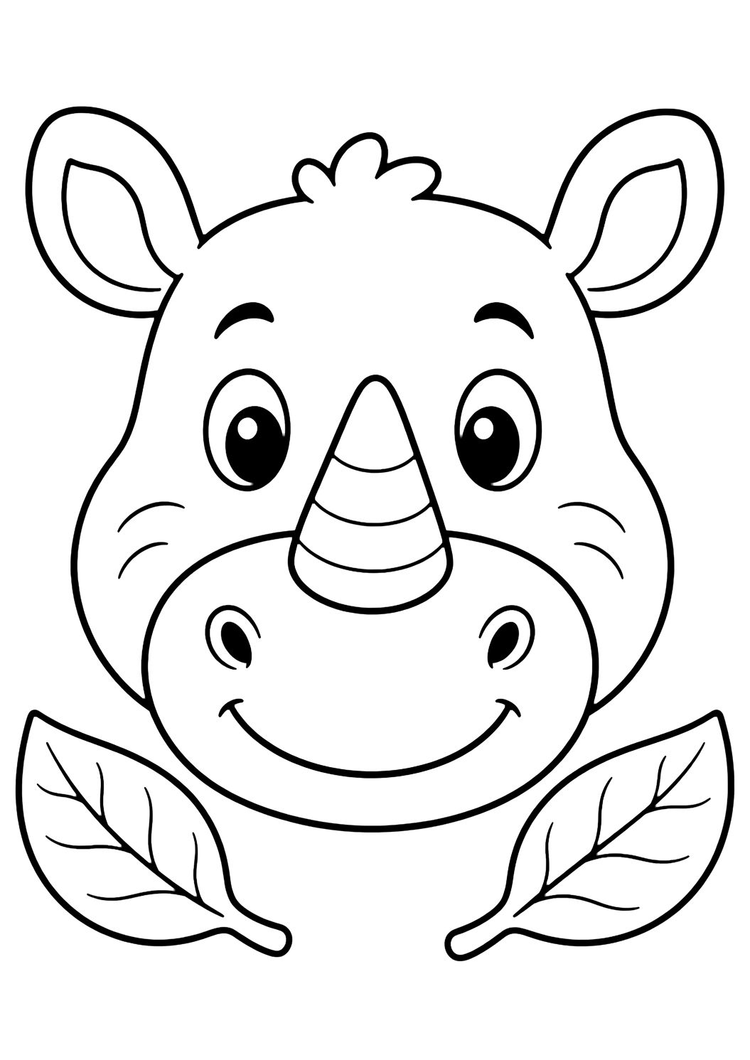 Cara de rinoceronte del zoológico para colorear