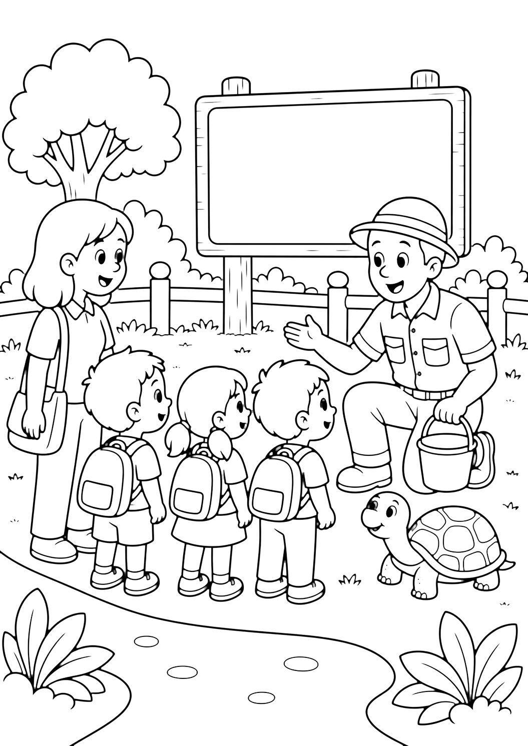 Charla con cuidador del zoo para colorear