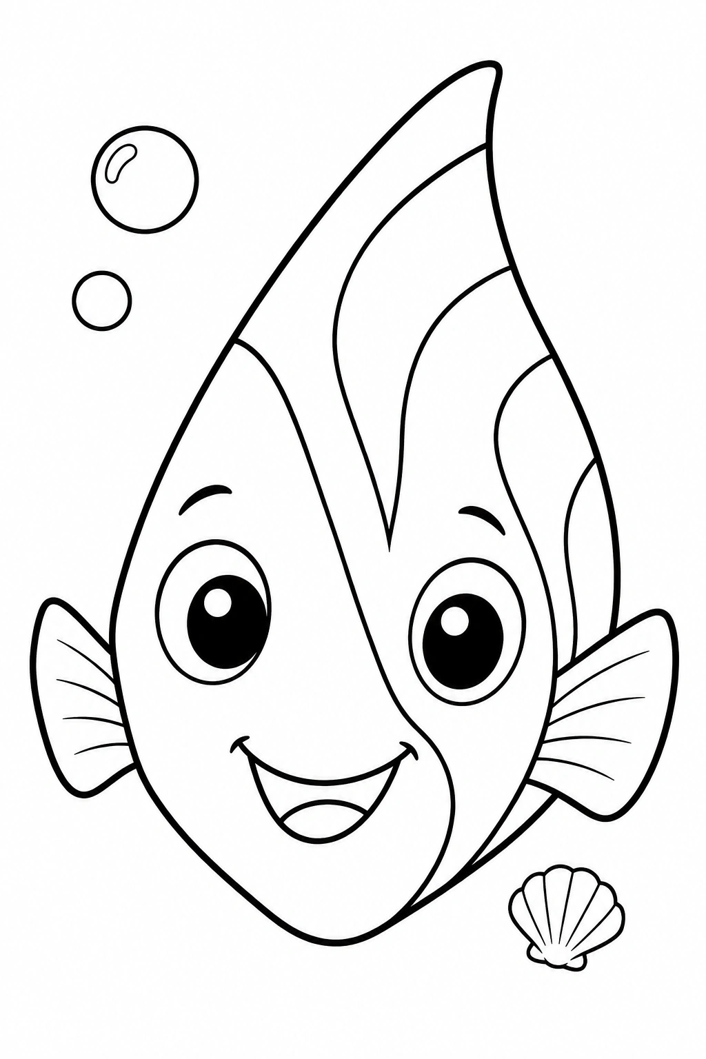 Coloriage visage de poisson-ange