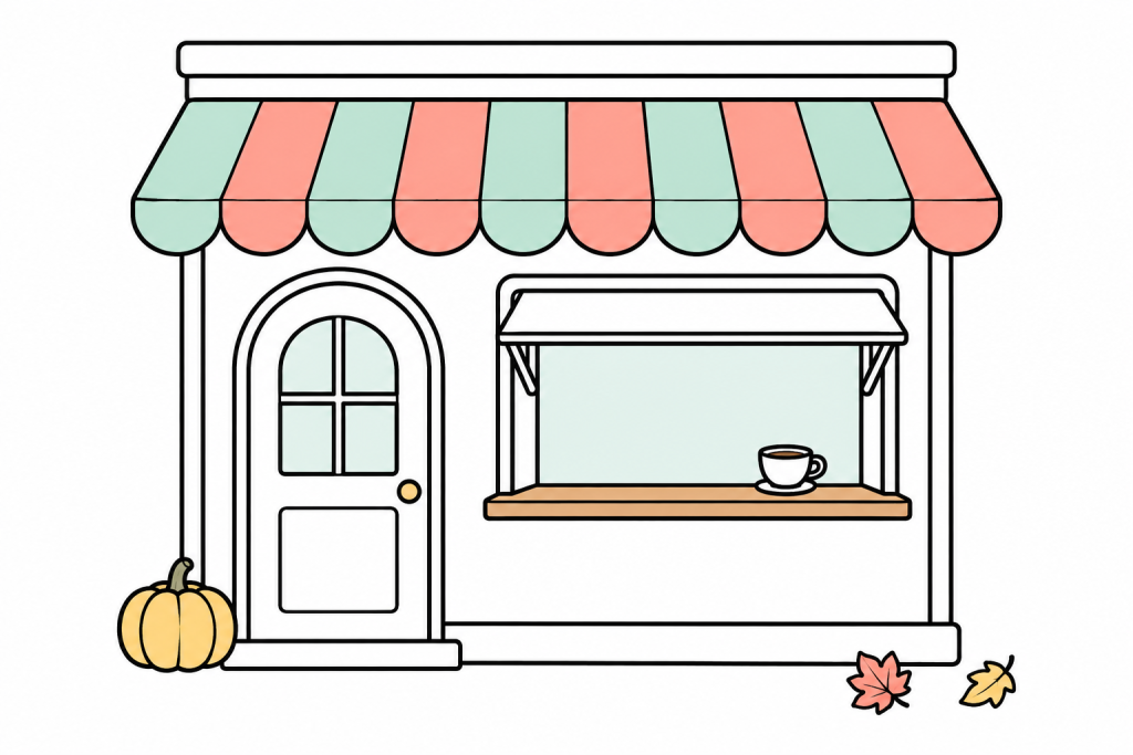 Herbstcafé-Ausmalbilder – gemütlich ausmalen