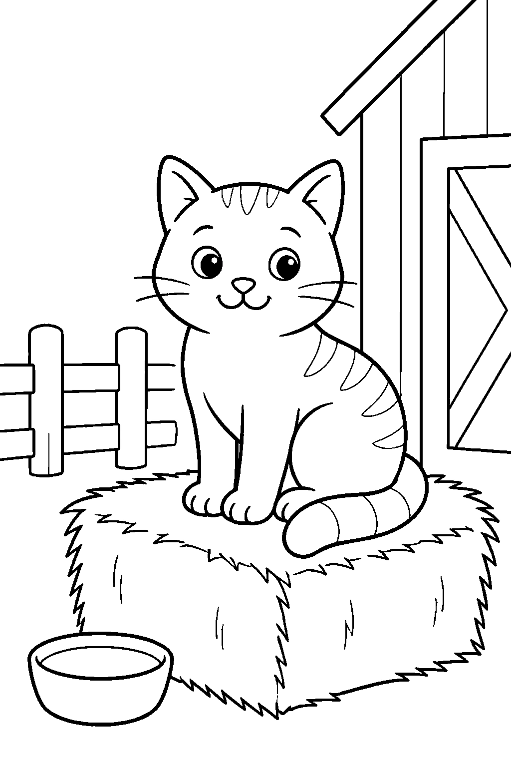 Coloriage chat de ferme