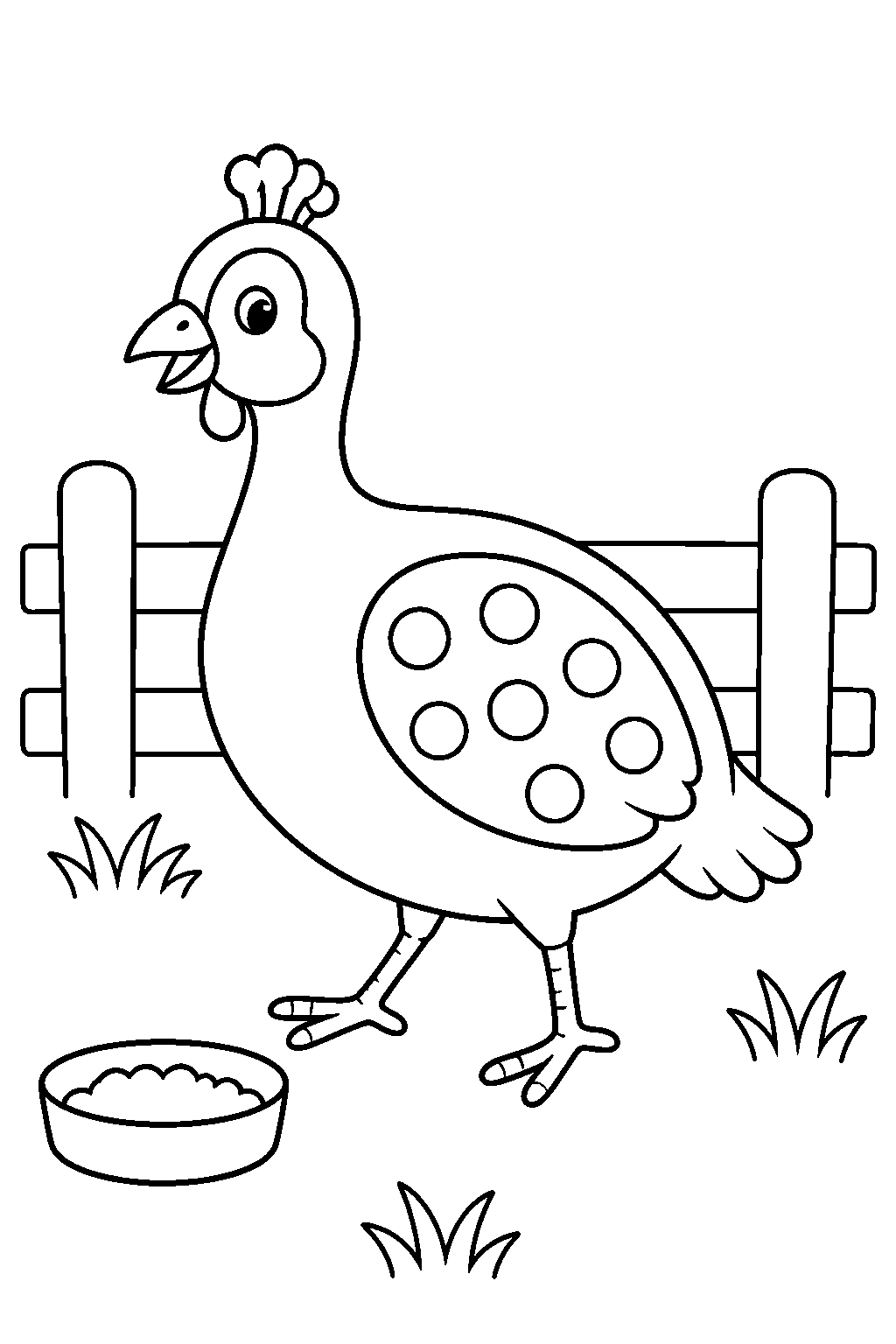 Coloriage pintade de basse-cour