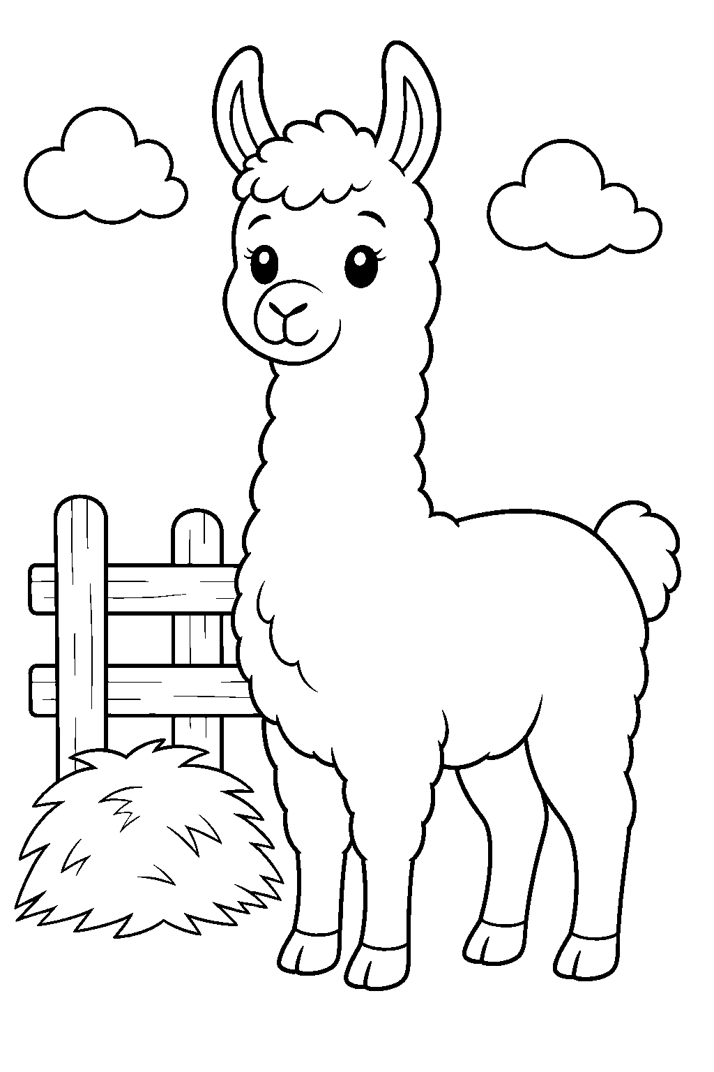 Coloriage lama de basse-cour