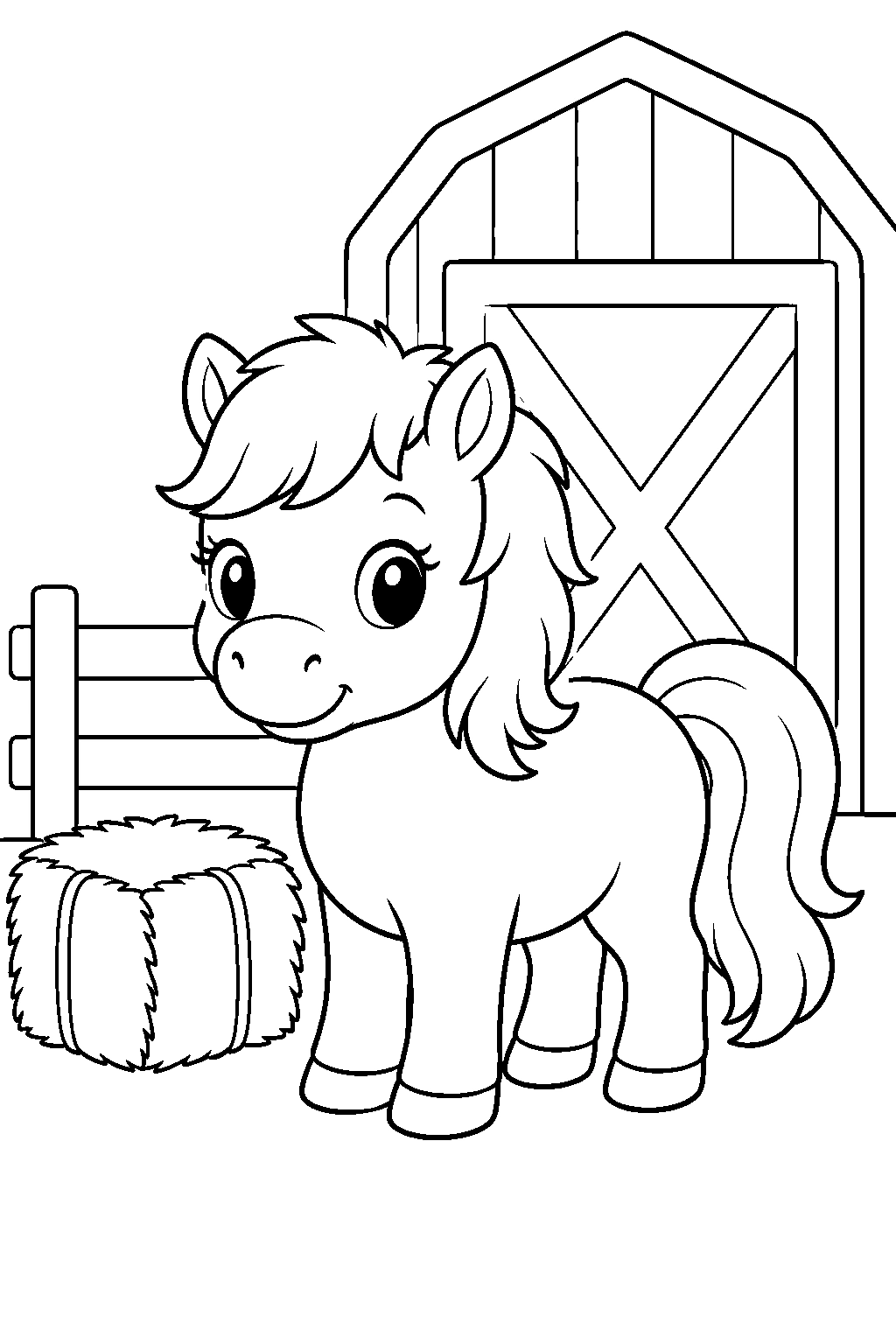 Coloriage mini poney de basse-cour