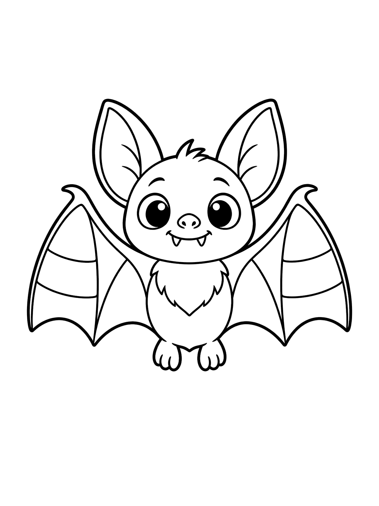 Pipistrello con ali candy corn da colorare con un pipistrello centrale, ali ampie, dettaglio semplice di Halloween e sfondo bianco