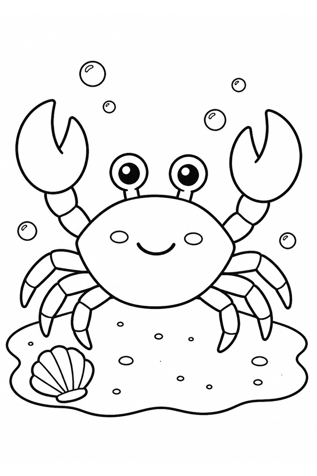 Coloriage crabe sur sable simple