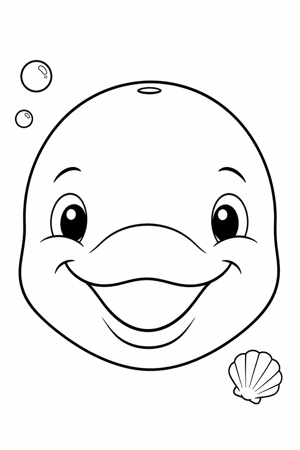 Coloriage visage de dauphin