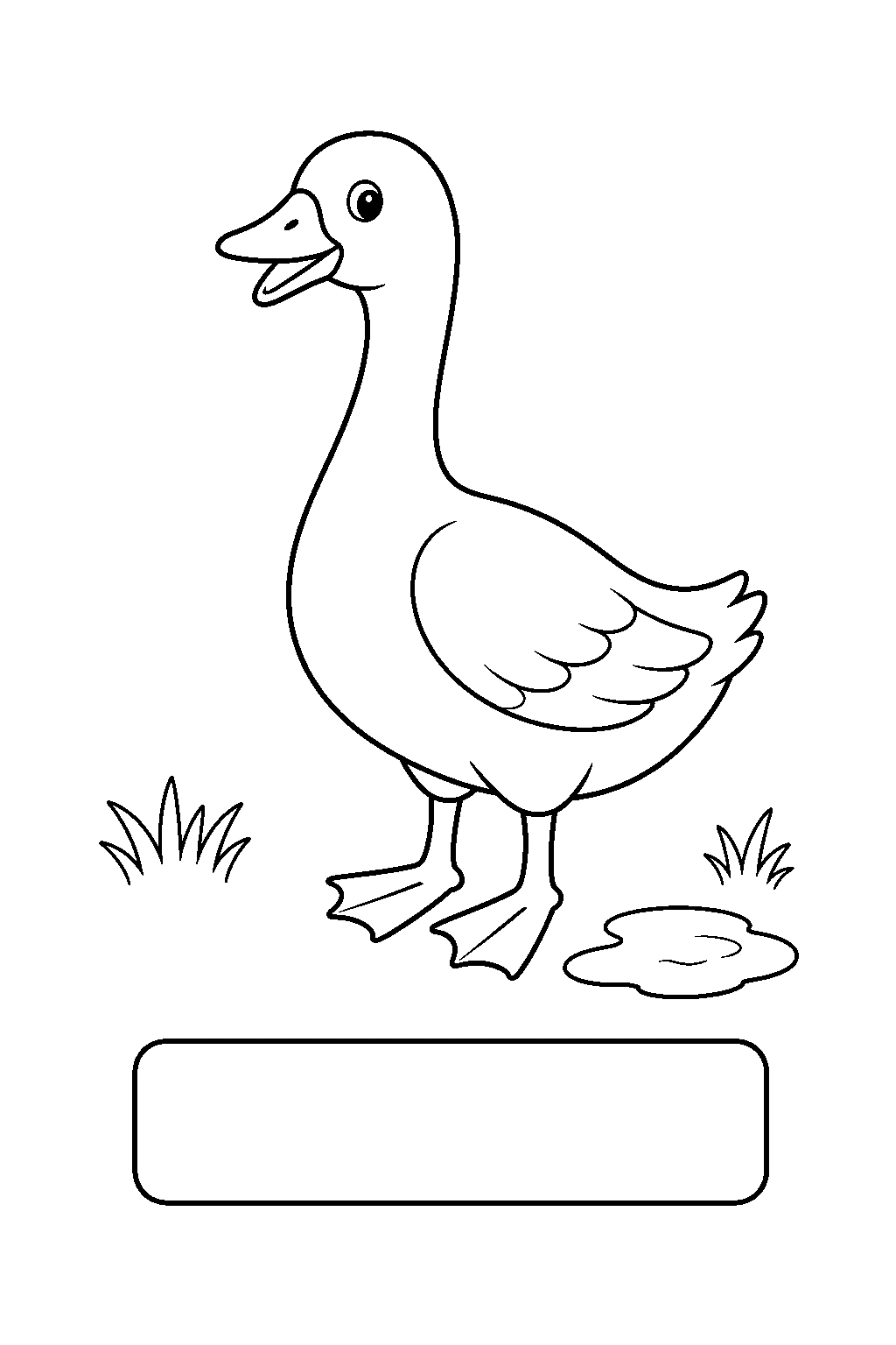 Farm Goose With Name Label Coloring Page