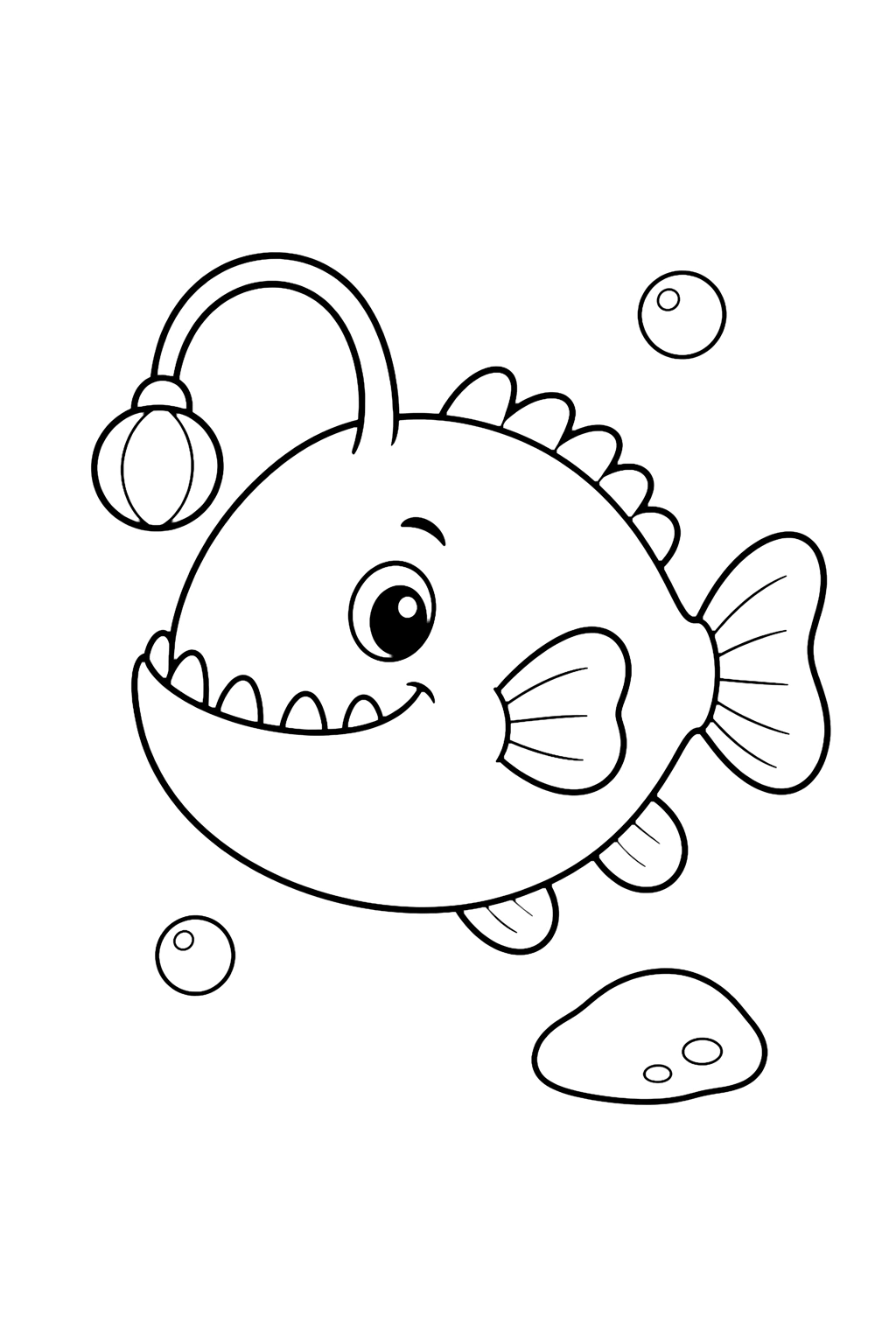 Coloriage baudroie des profondeurs avec lanterne
