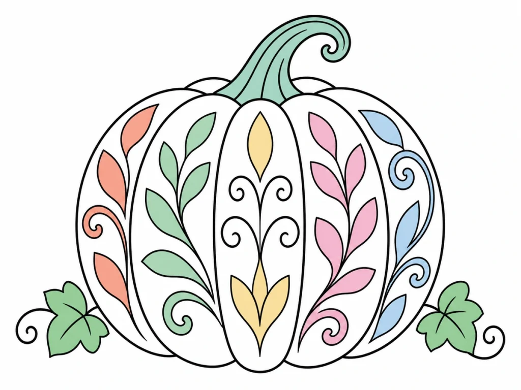 Coloriages de citrouilles détaillées