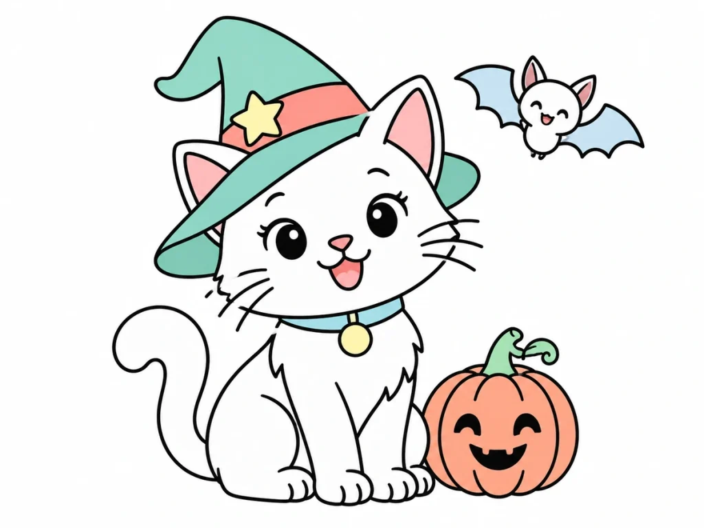 Halloween-Tiere zum Ausmalen
