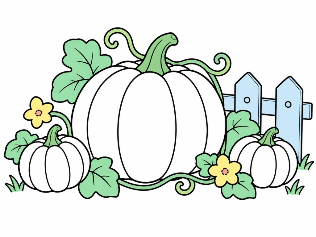 Coloriages de champs de citrouilles d’Halloween