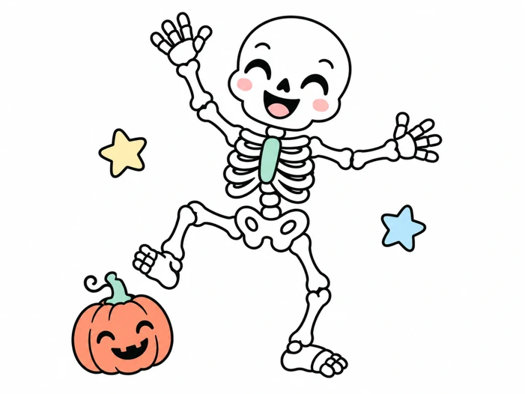 Coloriages de squelettes d’Halloween