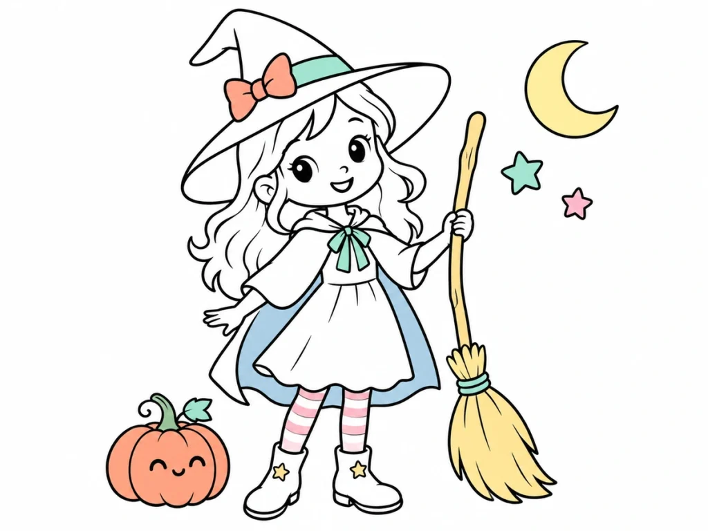 Coloriages de sorcières d’Halloween