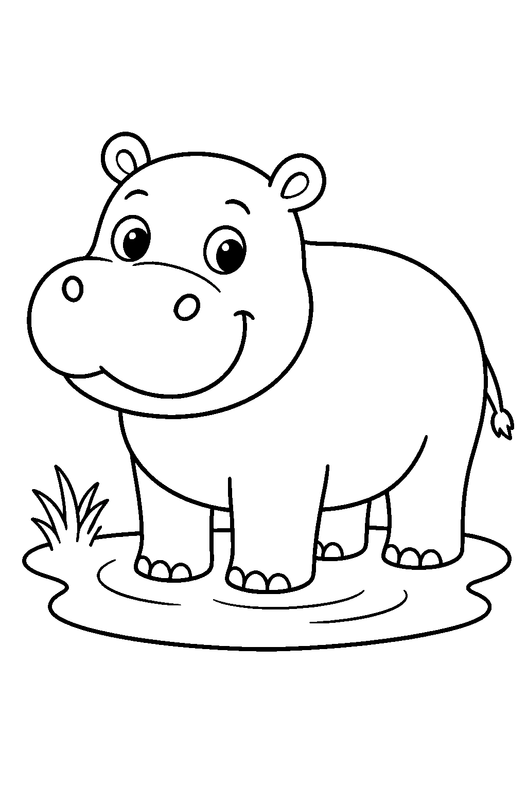 Póster de hipopótamo del zoo para colorear