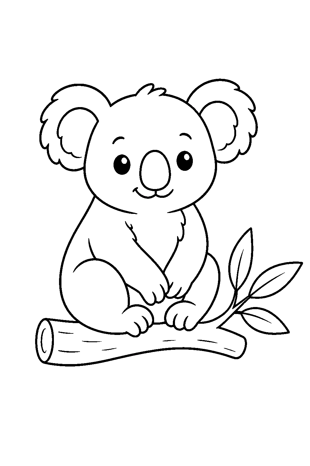 Póster de koala del zoo para colorear