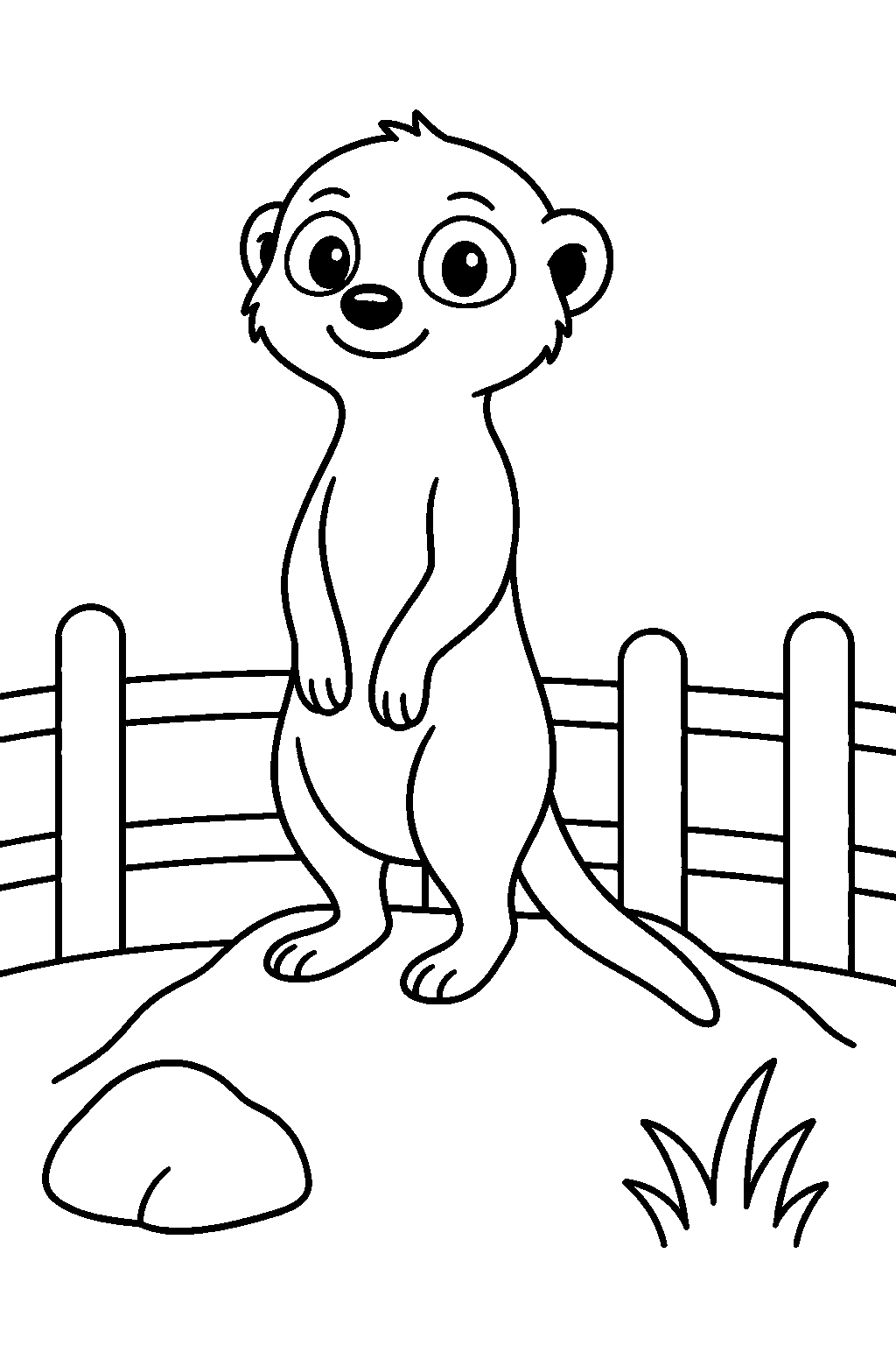 Erdmännchen-Ausguck im Zoo Ausmalbild