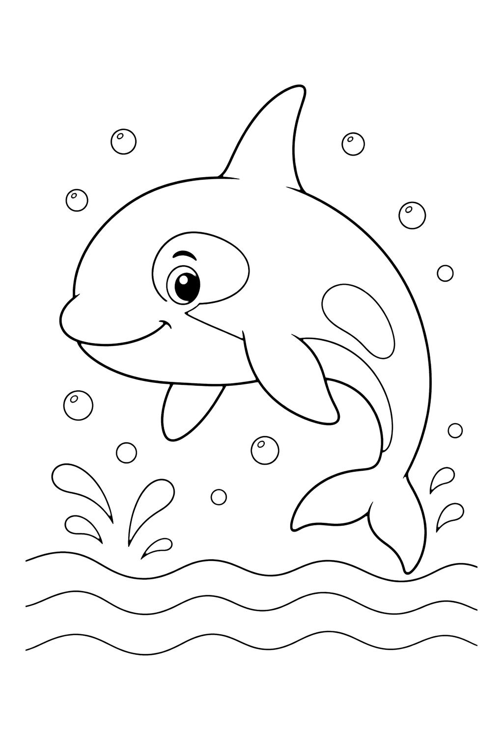 Orca con onde da colorare
