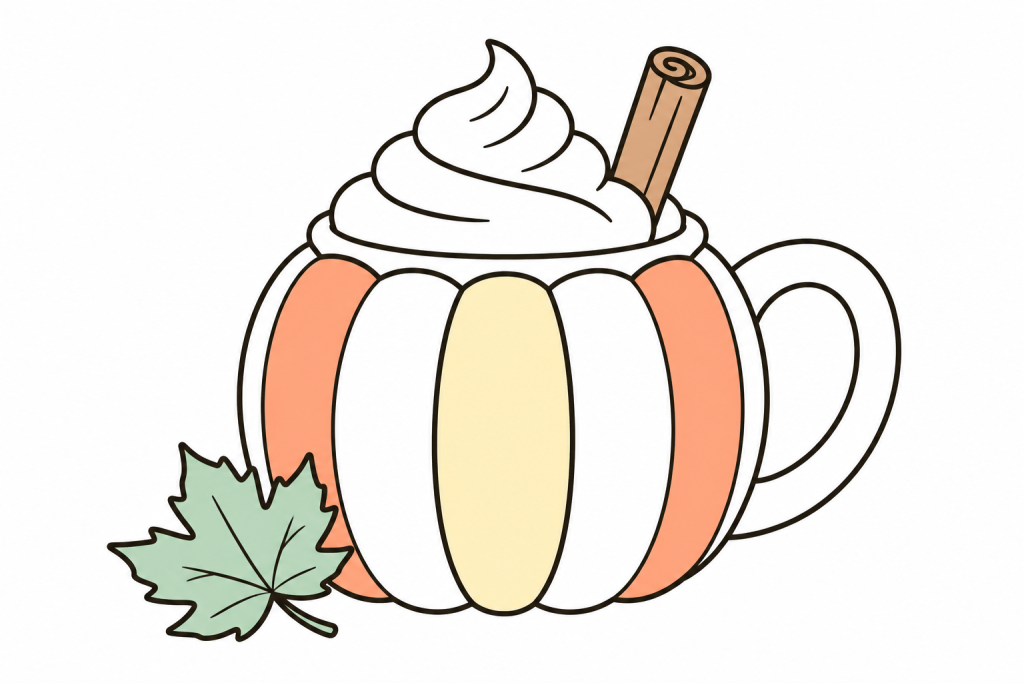 Calabaza y especias: dibujos para colorear