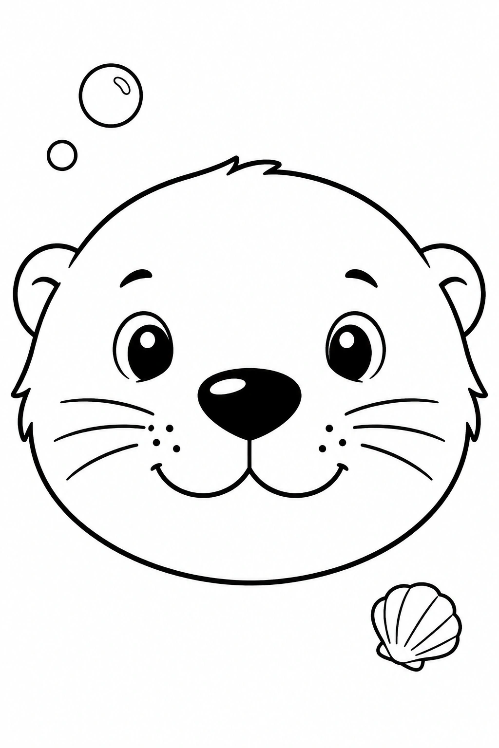 Sea Otter Face Coloring Page