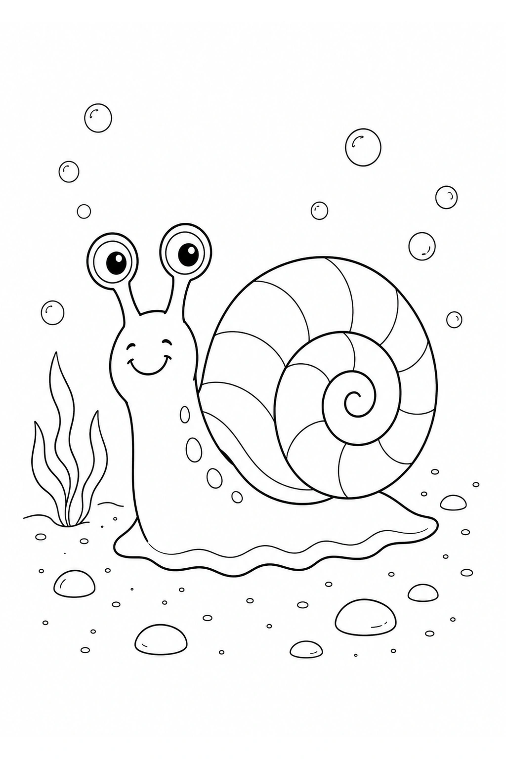 Coloriage escargot de mer sur le sable