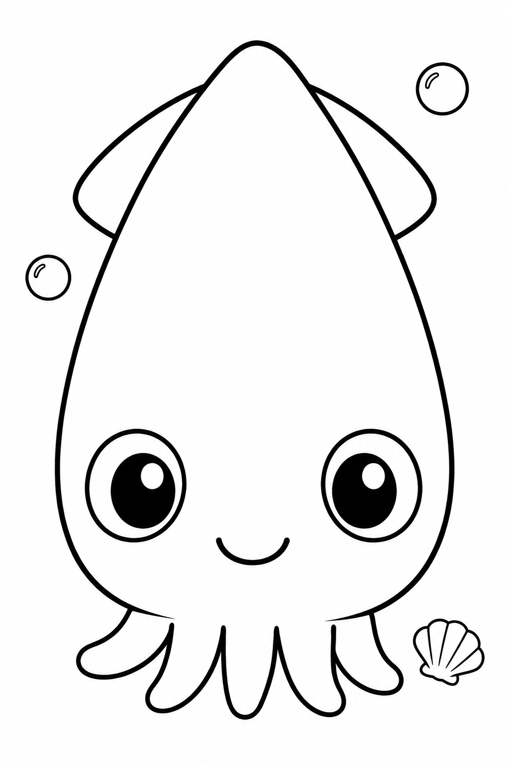 Tintenfisch-Gesicht Ausmalbild