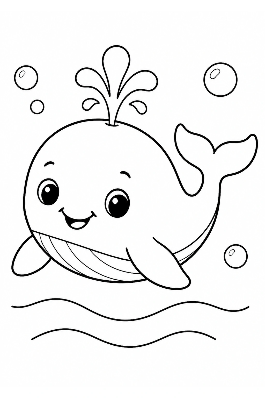Whale With Water Spout Coloring Page